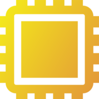 Chips icon in gradient colors. Circuit chip signs illustration. png