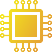 Chips icon in gradient colors. Circuit chip signs illustration. png
