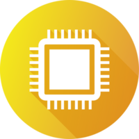 Chips icon in flat design style. Circuit chip signs illustration. png