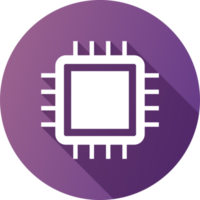 Chips icon in flat design style. Circuit chip signs illustration. png