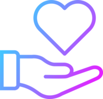 Donate icon in gradient colors. Donation signs illustration. png