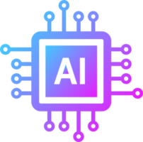 Chips icon in gradient colors. Circuit chip signs illustration. png