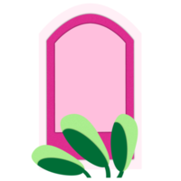 der grüne botanische und rosa fensterrahmen png