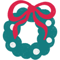 Hand-drawn Christmas Wreath Ornament png