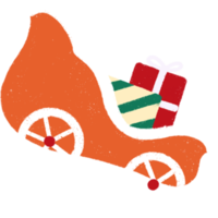 Hand-drawn Christmas Santa with Carriage png