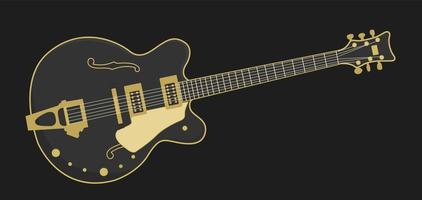 Electric Hollow Body Guitar Illustration vector