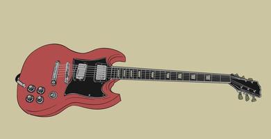 ilustración de guitarra eléctrica vector