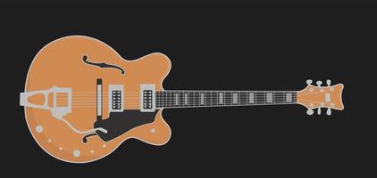 Electric Hollow Body Guitar Illustration vector