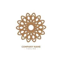 flower symbol logo, with line repeat concept vector