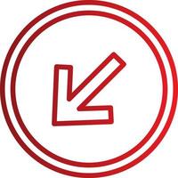 Down Left Arrow Vector Icon