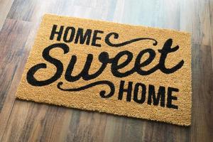 Home Sweet Home Welcome Mat On Floor photo