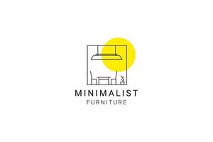 Minimalist Furniture Logo Design Template vector