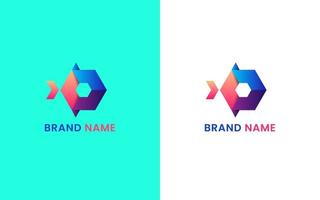 Fish Logo With Hexagon Template. Modern Business Logo With Gradient Color. vector