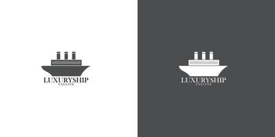 idea de diseño minimalista de logotipo de barco de lujo vector