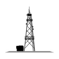 silhoette telecommunication signal tower vector