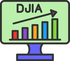 diseño de icono de vector de djia