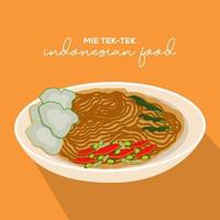 flat design indonesian food mie tek tek vector illustration