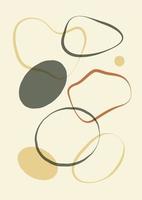 Abstract Minimalist Hand Painted Illustration For Wall Decoration vector