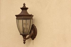 Beautiful Wall Lamp on Stucco Wall photo