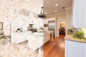 Beautiful Custom Kitchen Design Drawing Cross Section Into Finished Photograph photo