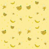 Banana and circle pattern seamless vector on yellow background , fruit pattern seamless