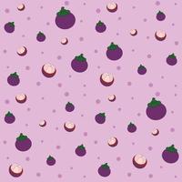 Mangosteen and circle pattern seamless vector on purple background , fruit pattern seamless