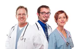 Group of Doctors or Nurses on a White Background photo