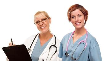 Group of Doctors or Nurses on a White Background photo