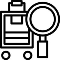 Luggage Searching Vector Icon Design