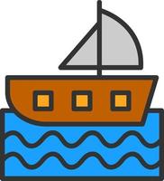 Sailing Boat Vector Icon Design