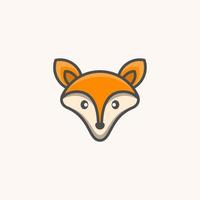 Cute Fox Cartoon Design Logo vector