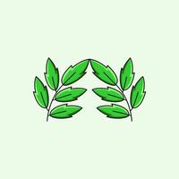 Leaf Ornament Frame Design Logo vector