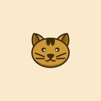 Cute Cat Concept Logo Design vector