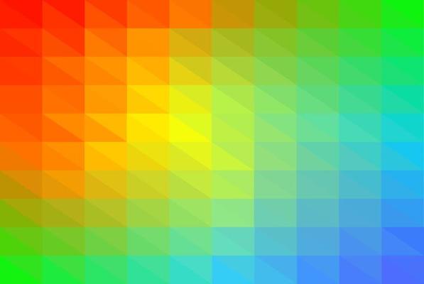 The dominant mesh background is rainbow color. mesh background with colorful triangles.