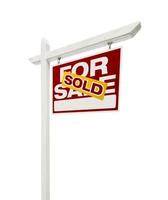 Sold For Sale Real Estate Sign with Clipping Path photo