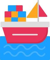 Cargo Boat Vector Icon Design