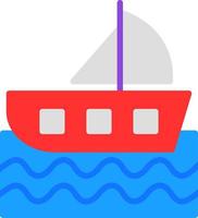 Sailing Boat Vector Icon Design