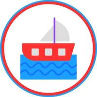 Sailing Boat Vector Icon Design