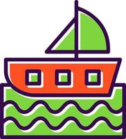 Sailing Boat Vector Icon Design