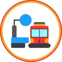 Train Stop Vector Icon Design