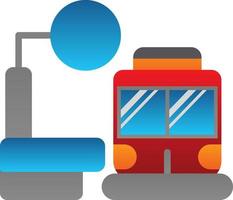 Train Stop Vector Icon Design