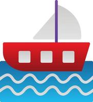 Sailing Boat Vector Icon Design