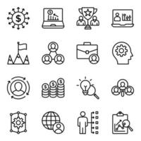 Pack of Business Management Line Icons vector