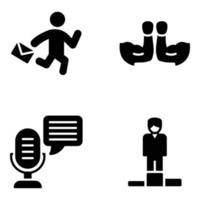 Solid Icons of Power and Competition vector