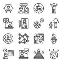 paquete de iconos de empleo y negocios vector