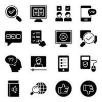 Pack of Online Interview Icons vector