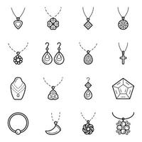 Pack of Wedding Jewellery Linear Icons vector