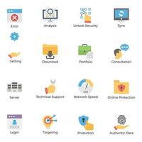 Pack of Web and Network Icons vector