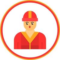 Firefighter Vector Icon Design