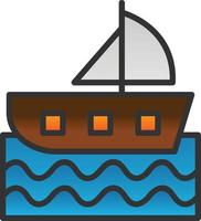 Sailing Boat Vector Icon Design